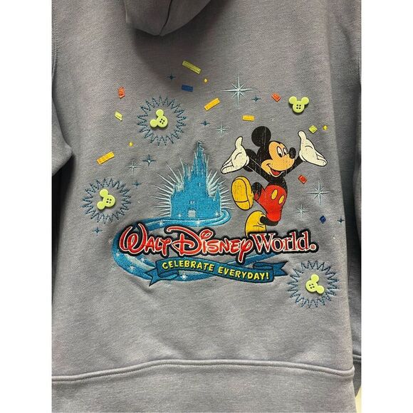 Walt Disney World Vintage Look Mickey Mouse Celebration Embroidered Zip Up Hoodi - Picture 6 of 9